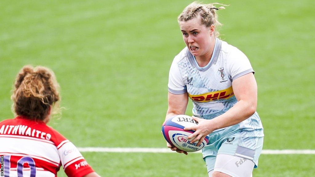 Beth Blacklock in action for Harlequins Women