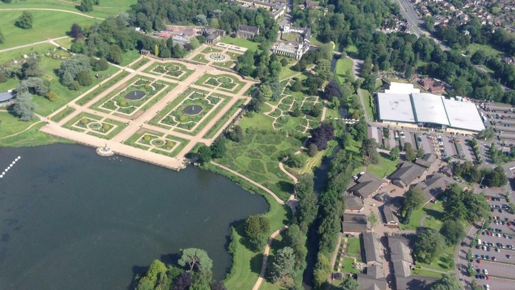 Trentham Estate from a helicopter