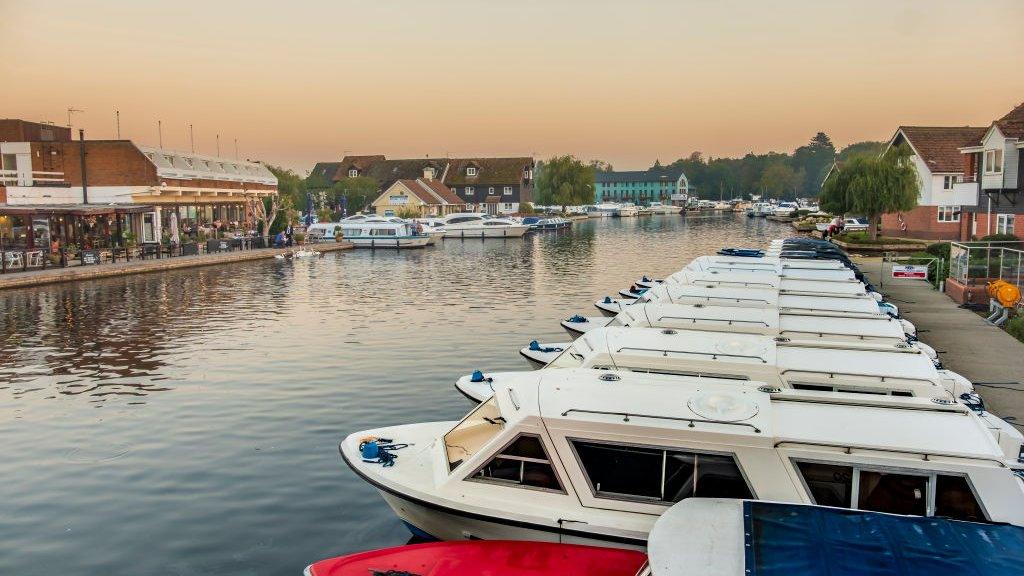 Broads cruisers at Wroxham