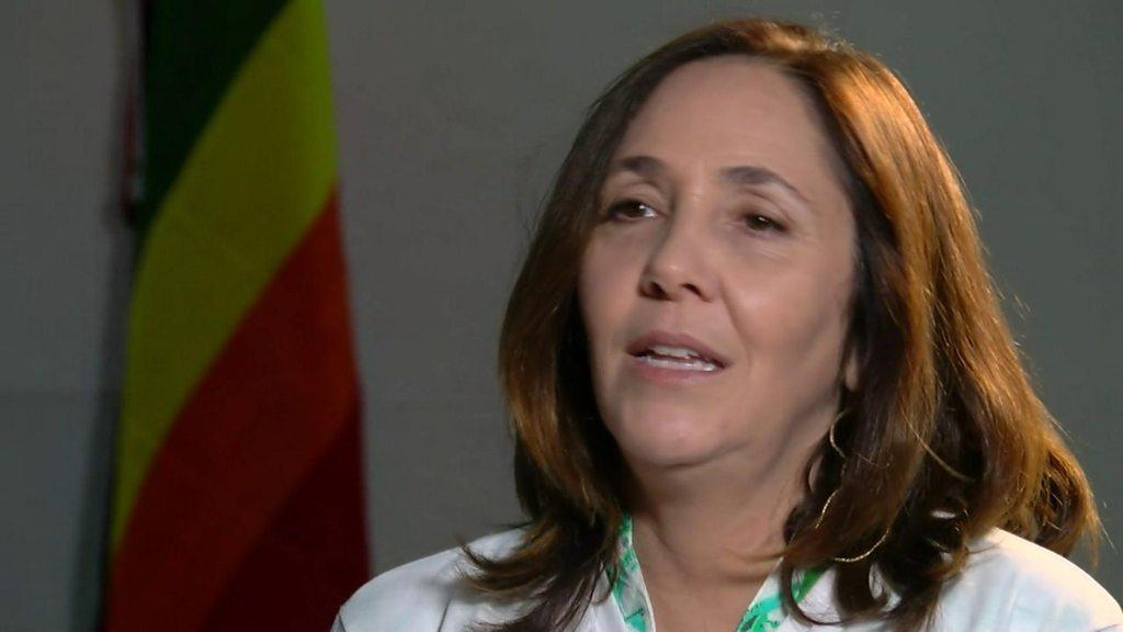 Mariela Castro being interviwed by the BBC's Will Grant in Havana