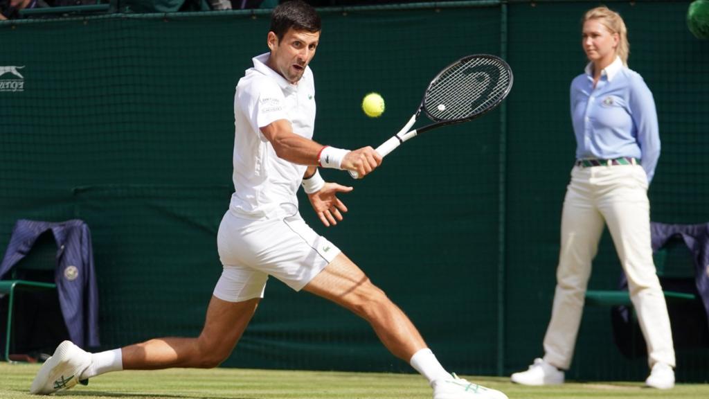 Novak Djokovic in action