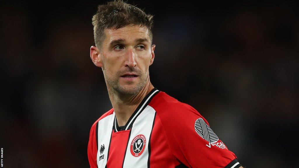 Chris Basham playing for Sheffield United