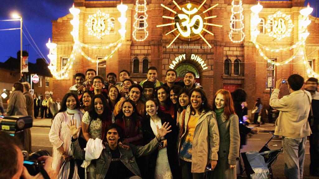 Celebrating the Diwali festival of light in Leicester, 2006