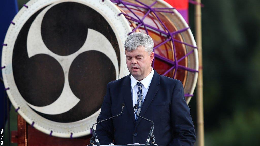 Dave Clarke at the Paralympic Heritage Flame Lighting Ceremony