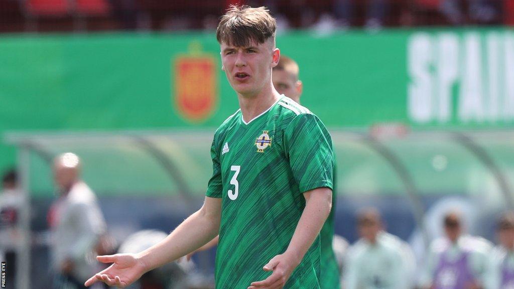 Nottingham Forest defender Aaron Donnelly was sent off in the first half for Northern Ireland