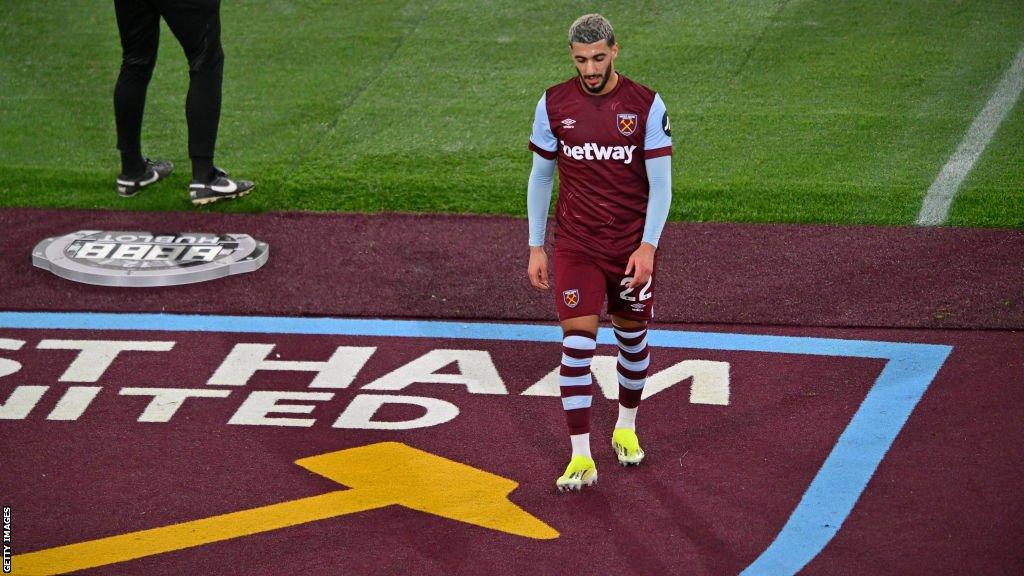 West Ham's Said Benrahma walks off the pitch