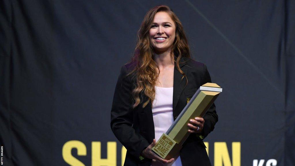 Ronda Rousey at the UFC Hall of Fame ceremony in 2018