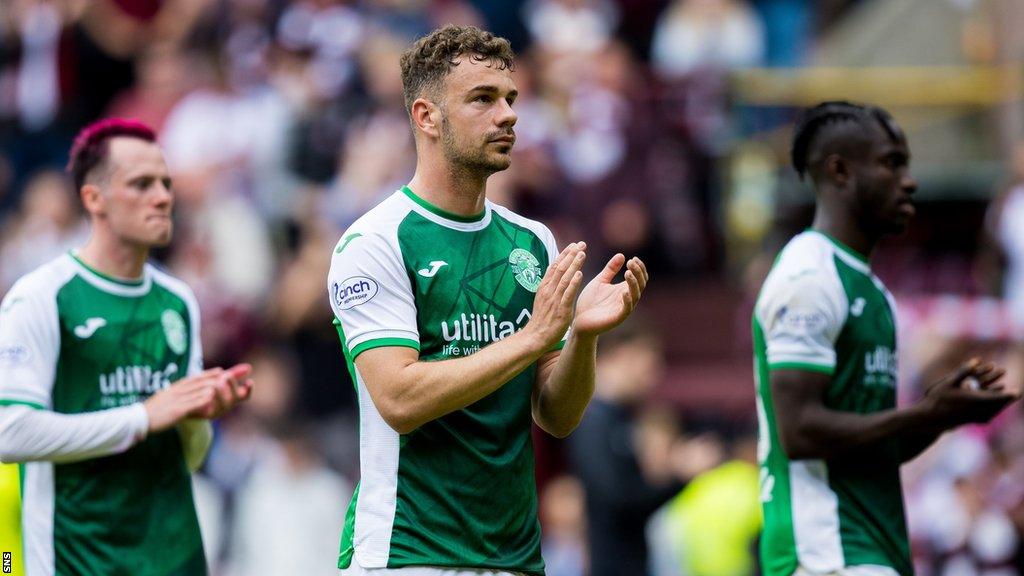 Marijan Cabraja applauds the Hibs fans