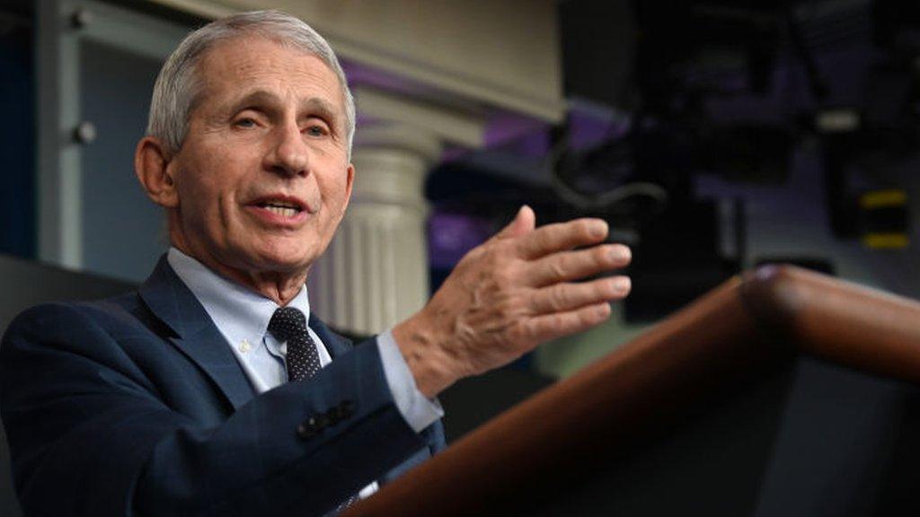 Dr Anthony Fauci, chief medical advisor to US President Joe Biden, at the White House