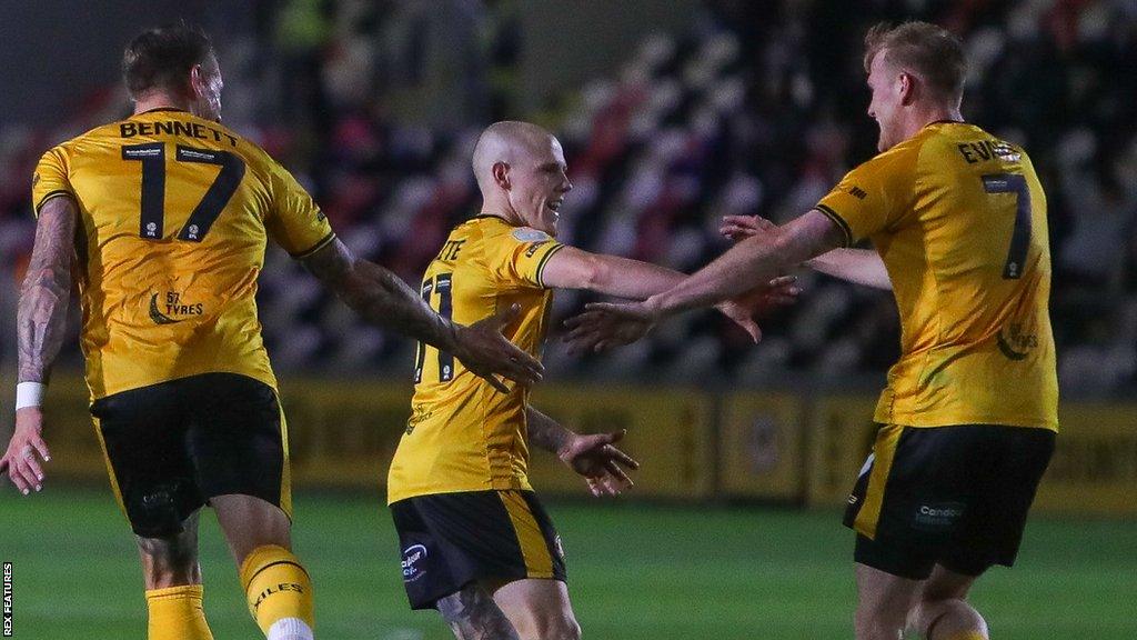 Newport celebrate their equaliser