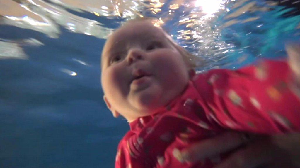 Baby swimming