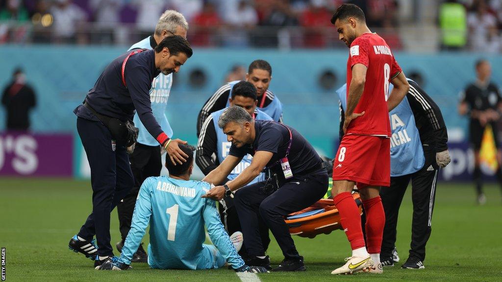 Alireza Beiranvand getting treatment