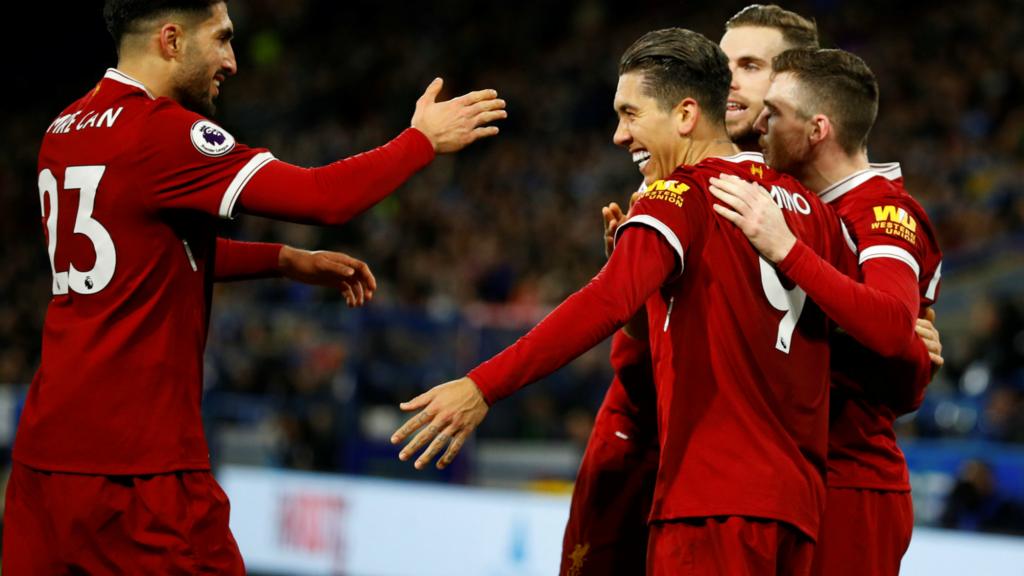 Firmino celebrates goal with teammates