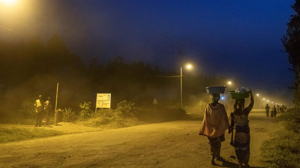 A village in eastern DR Congo with street lights - July 2016