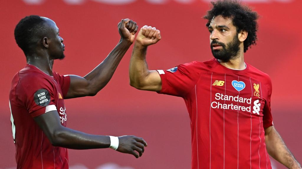 Mane and Salah celebrate