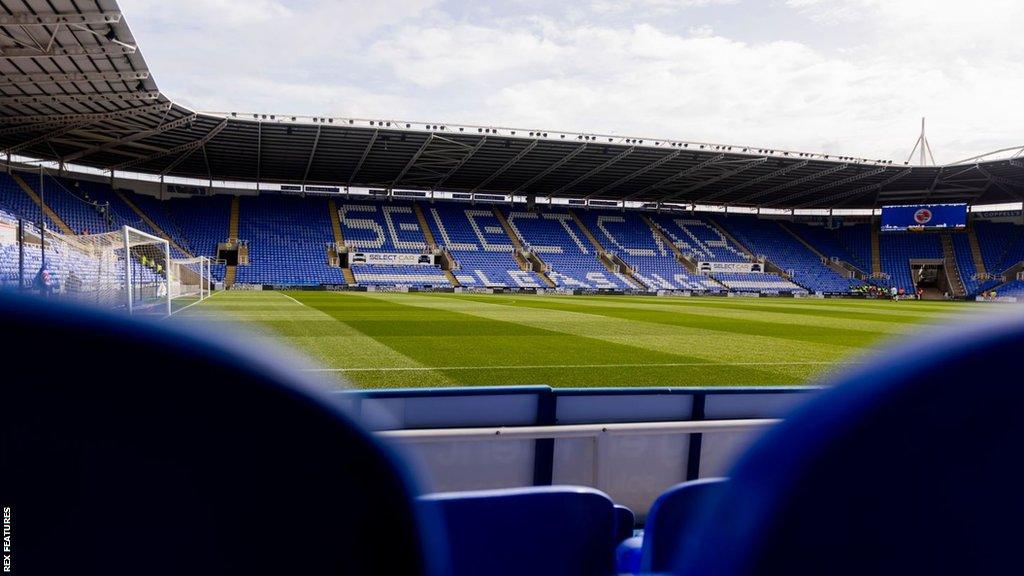 A view from the empty seats at the Select Car Leasing Stadium in Reading