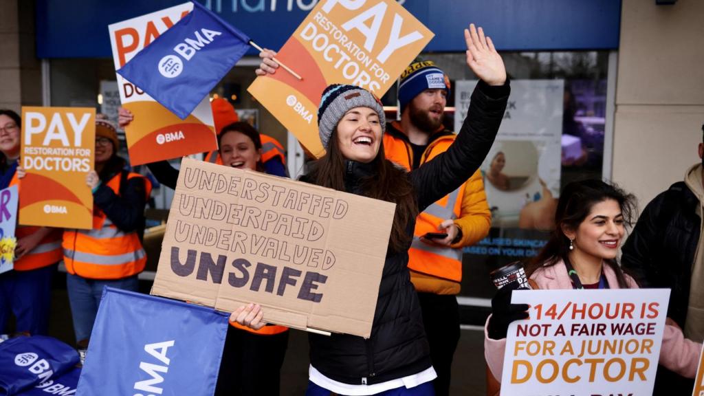 Junior doctors on a picket line