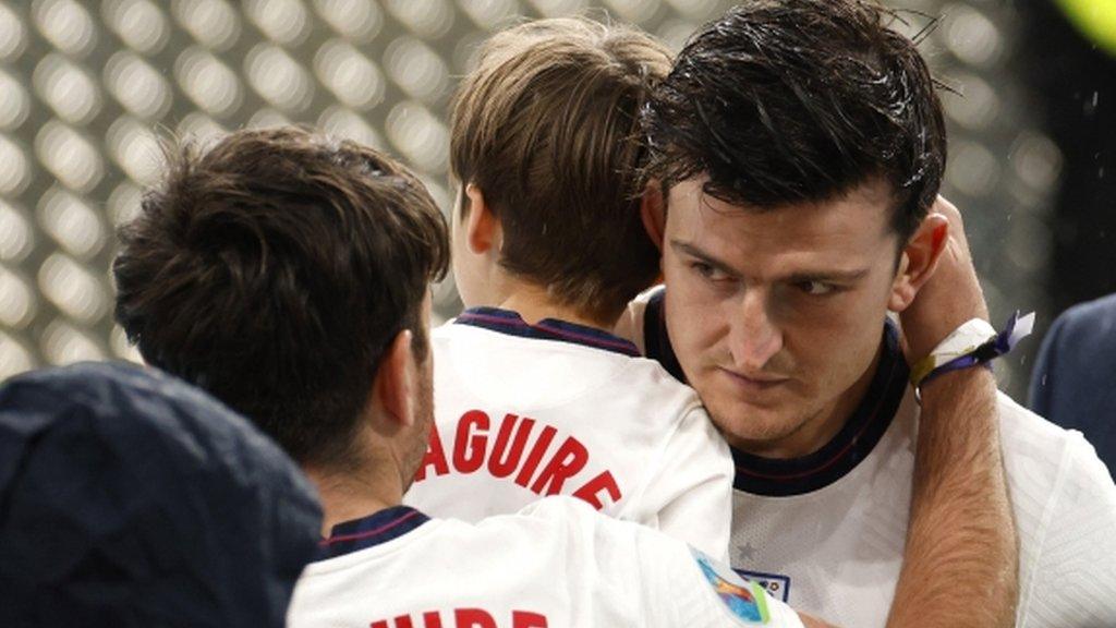 Harry Maguire with family members after the Euro 2020 final