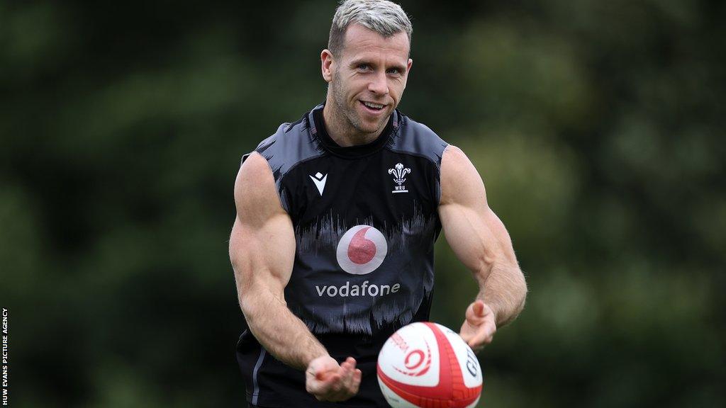 Gareth Davies in Wales training