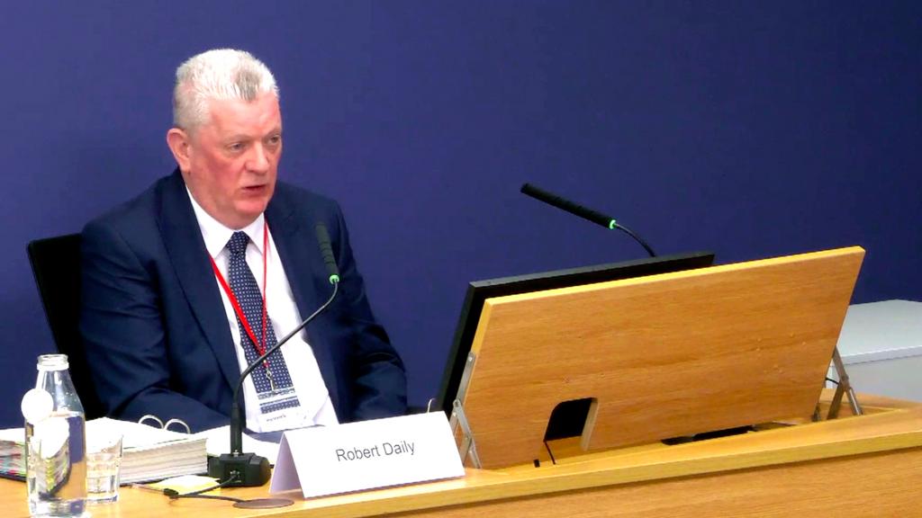 Robert Daily attending the Post Office inquiry