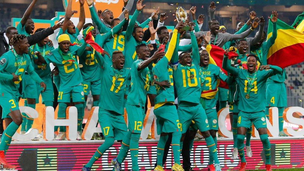 Senegal celebrate winning CHAN