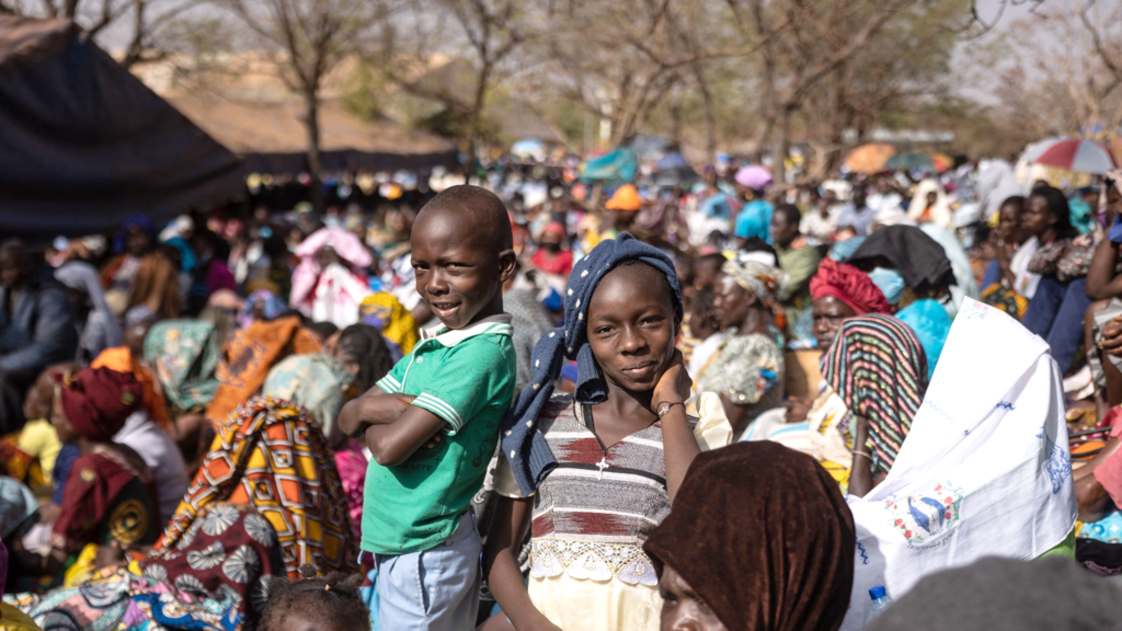 Pilgrims attending a mass during a pilgrimage near Ouagadougou, Burkina Faso - February 2023