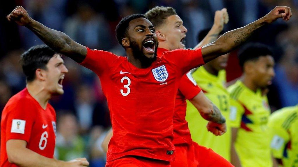 Danny Rose celebrating after England penalty shootout