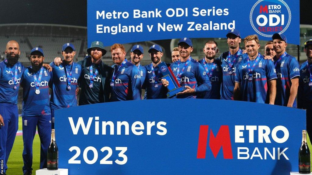 England with the ODI series trophy