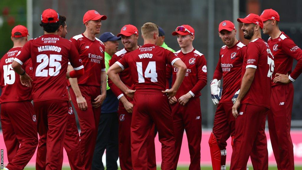 Lancashire celebrate wicket