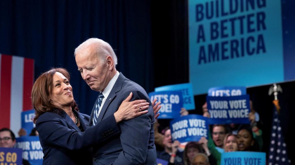 Kamala Harris and Joe Biden addressed supporters at the Howard Theater in Washington DC on 10 November 2022