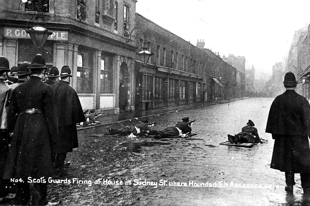 Postcard from the Siege of Sidney Street, 1911
