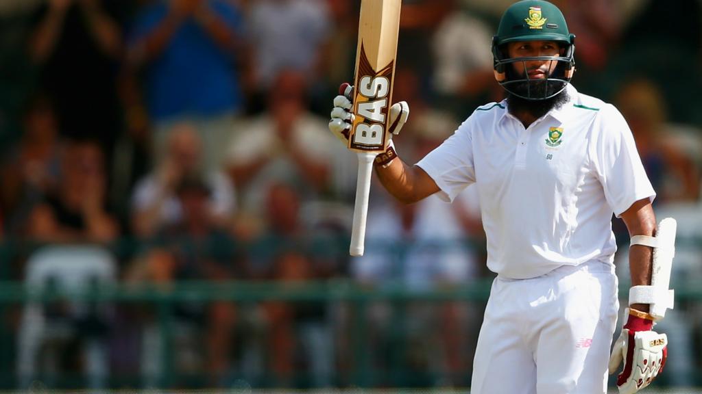 Hashim Amla celebrates his 150