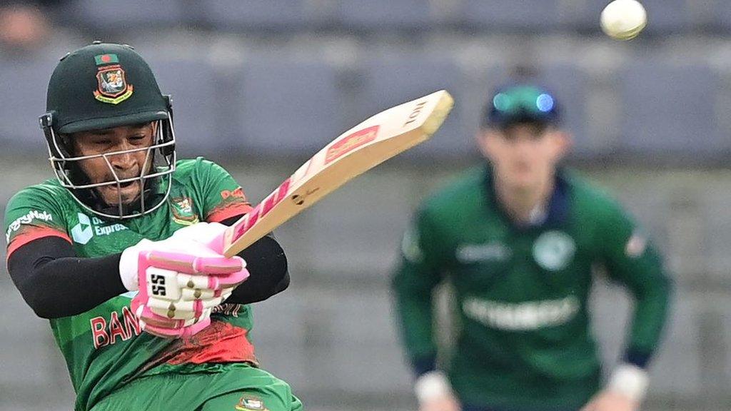 Mushfiqur top-scored for Bangladesh with an unbeaten century