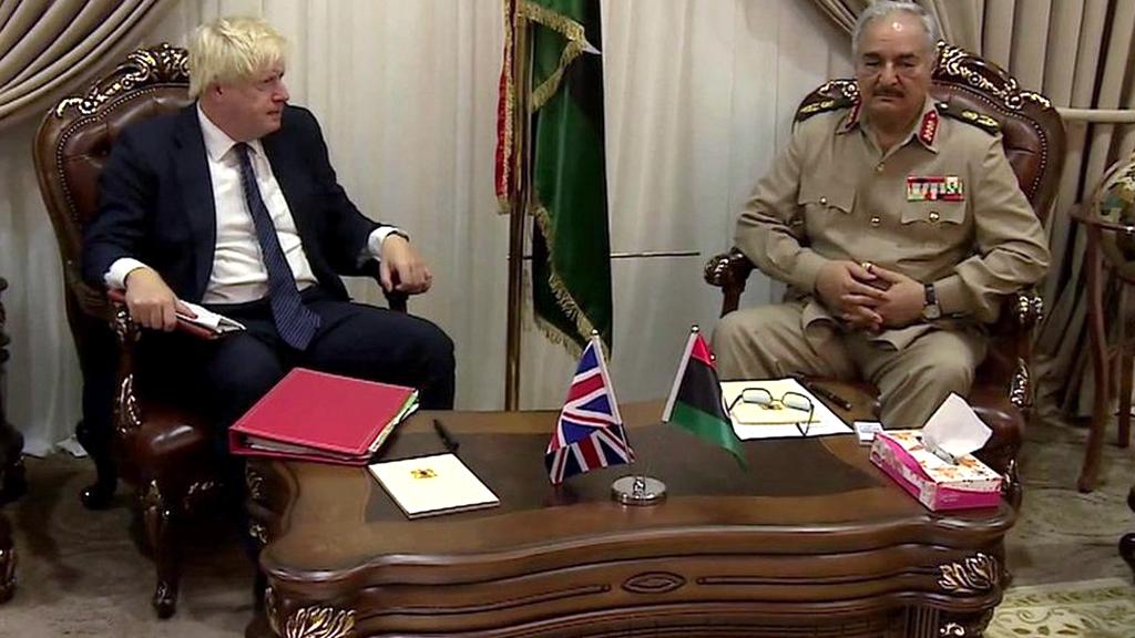 Boris Johnson and Field Marshal Khalifa Haftar