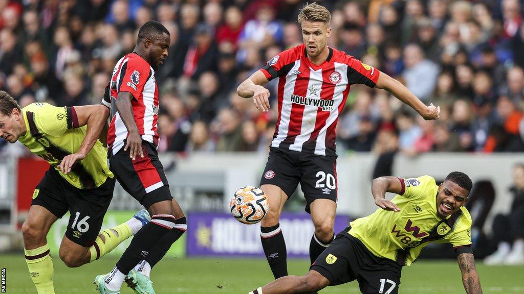 Kristoffer Ajer in action for Brentford