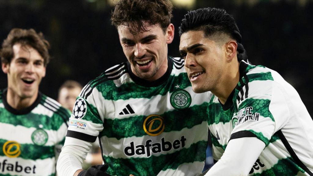 Celtic's Luis Palma celebrates with Matt O'Riley