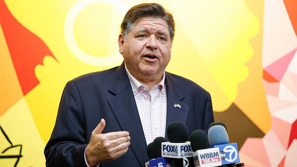 Illinois Governor JB Pritzker speaks at a press conference in Chicago, Illinois.