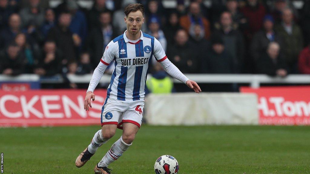 Dan Kemp playing for Hartlepool