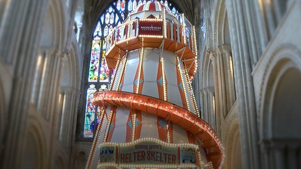 Helter-skelter at Norwich Cathedral