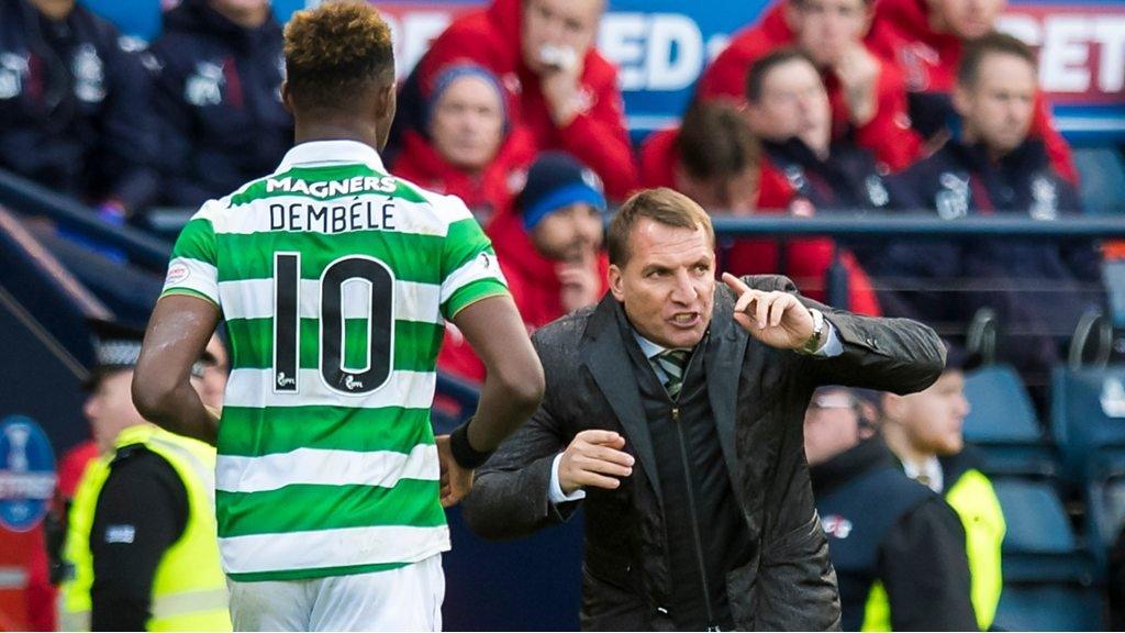 Moussa Dembele and Brendan Rodgers