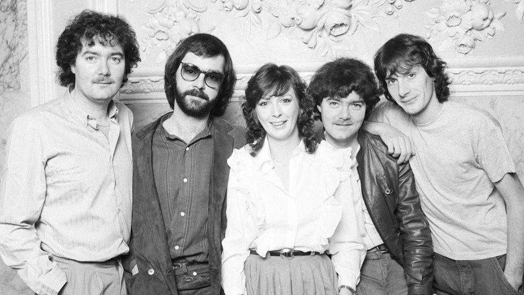 Clannad in 1982: (L-R) Noel Duggan, Ciaran Brennan, Moya Brennan, Padraig Duggan and Pól Brennan