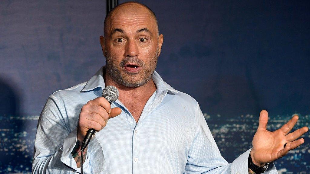 Joe Rogan performs during his appearance at The Ice House Comedy Club on April 17, 2019 in Pasadena, California