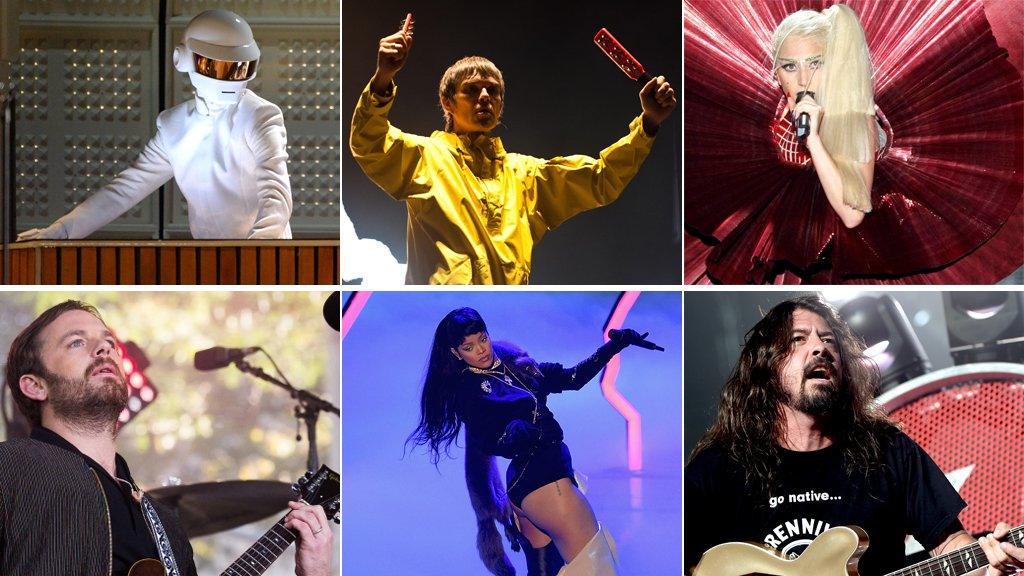 Daft Punk, The Stone Roses, Lady Gaga, Foo Fighters, Rihanna and Kings of Leon