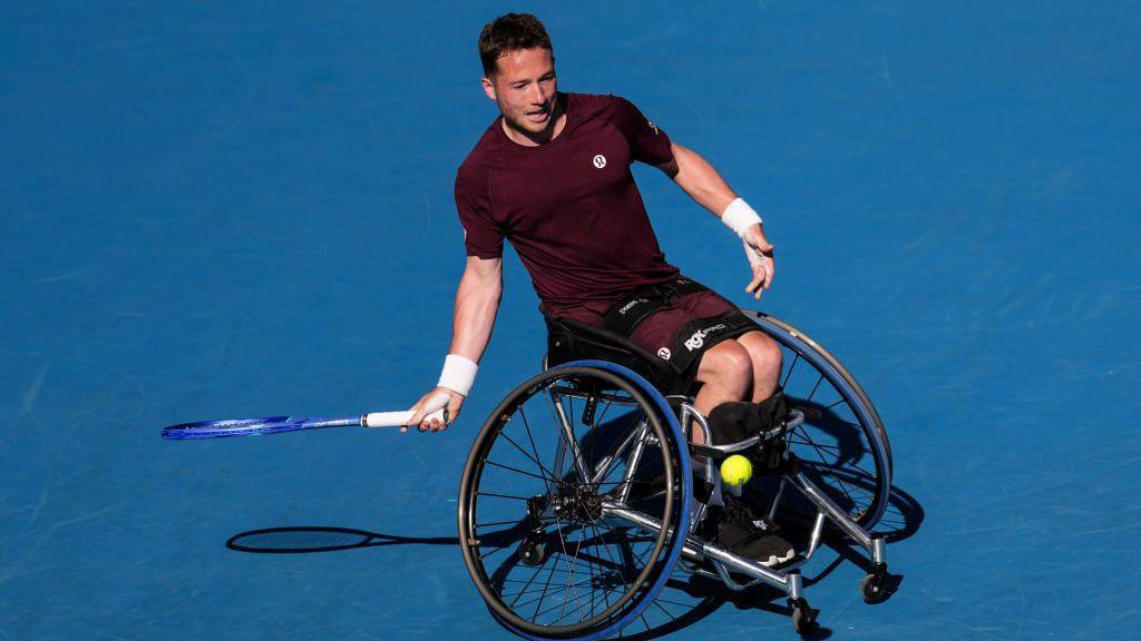 Alfie Hewett in action during the match.