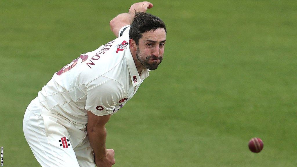 Ben Sanderson bowls against Glamorgan