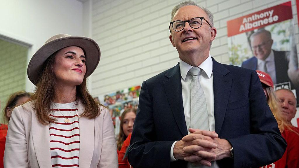 Ali France and Anthony Albanese during the campaign