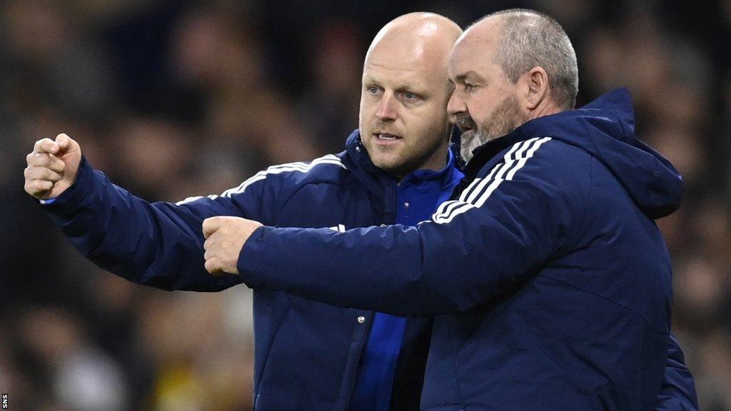 Steven Naismith with Scotland head coach Steve Clarke