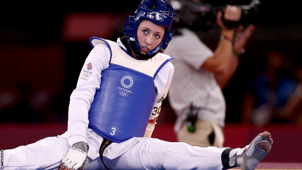 Jade Jones looks dejected after losing against Kimia Alizadeh at the last Olympics