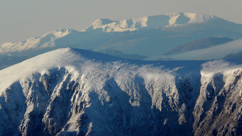 Looking towards Aonach Mor and Ben Nevis from Cairngorm on 24 December