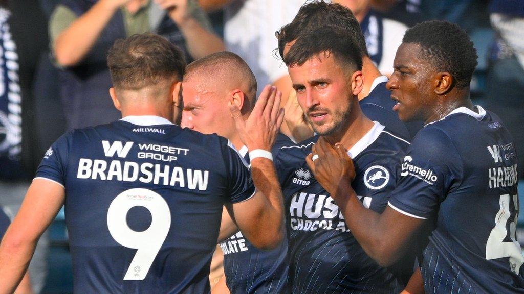 Joe Bryan celebrates his goal for Millwall